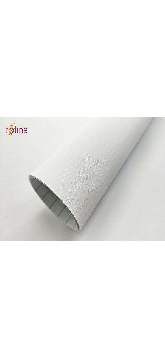 Autocolant alb cu efect metalic brushed, aspect mat, rolă de 100x200 cm