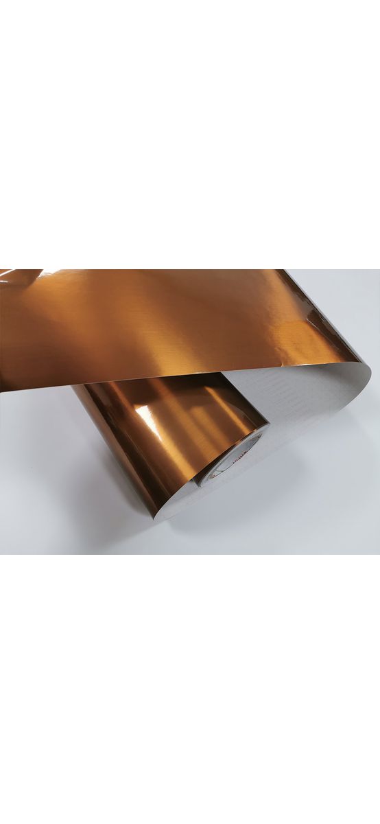 Autocolant cu efect metalic arămiu, Aslan, Copper Brushed, aspect lucios, 125 cm lăţime