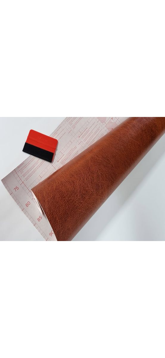 Autocolant decorativ imitaţie piele maro Goldhavanna, d-c-fix, rolă de 90x200 cm, cu racletă inclusă