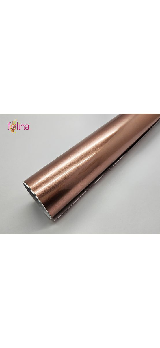 Autocolant rose gold, Folina, cu efect metalic lucios, rolă de 50x150 cm