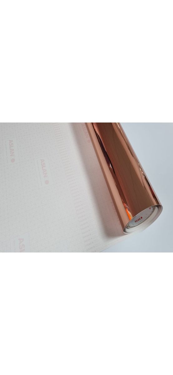 Autocolant rose gold, Aslan, cu efect metalic lucios, rolă de 62x100 cm