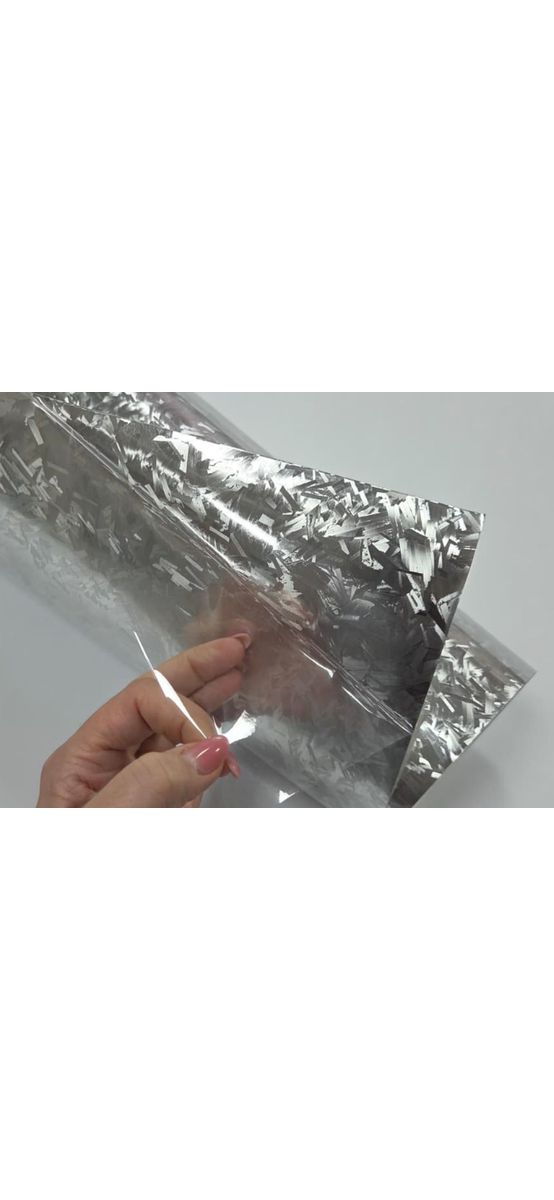 Folie auto carbon forjat argintiu, rolă 75x300 cm