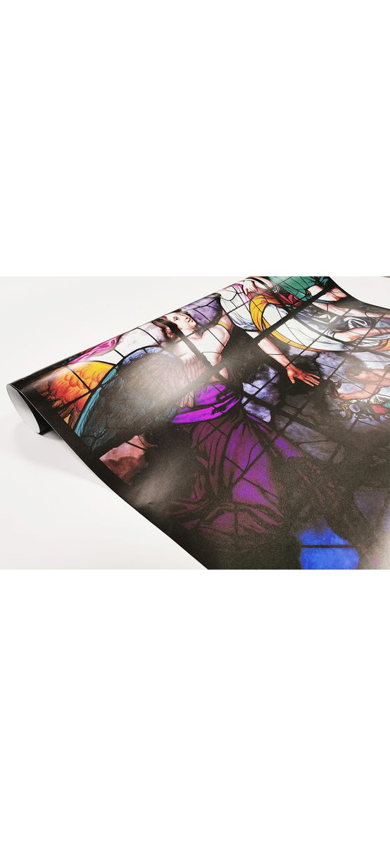 Folie de geam autoadezivă, Folina FGFV01model vitraliu religios,rolă de 100x170 cm
