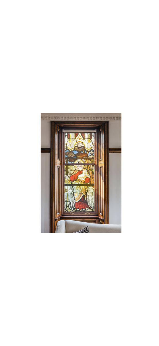 Folie de geam autoadezivă, Folina FGFV02, model vitraliu religios, rolă de 100x200 cm