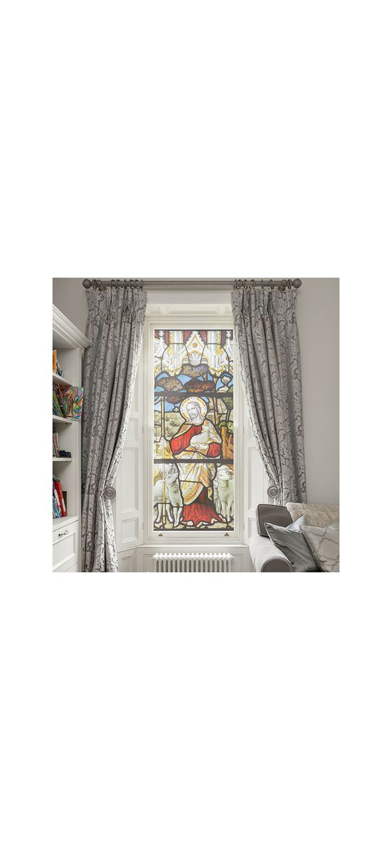 Folie de geam autoadezivă, Folina FGFV02, model vitraliu religios, rolă de 100x200 cm