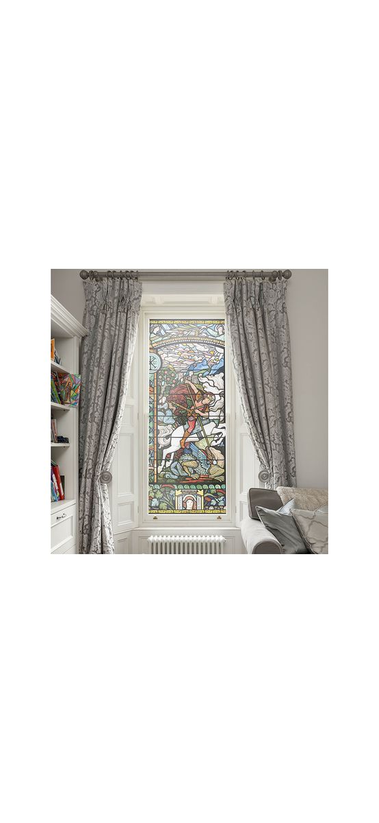Folie de geam autoadezivă, Folina FGFV03, model vitraliu religios, rolă de 100x200 cm