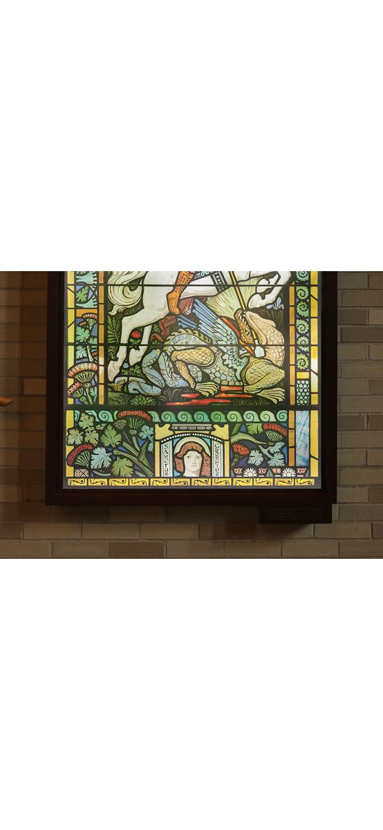 Folie de geam autoadezivă, Folina FGFV03, model vitraliu religios, rolă de 100x200 cm