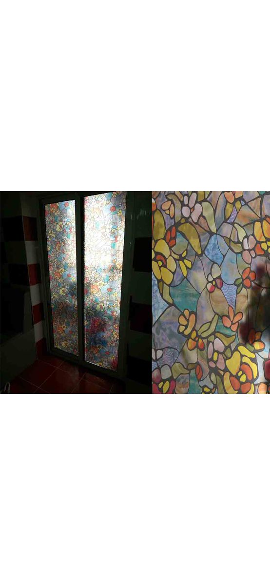 Folie geam autoadezivă Venetian Garden, d-c-fix, vitraliu, multicolor, lățime 90 cm