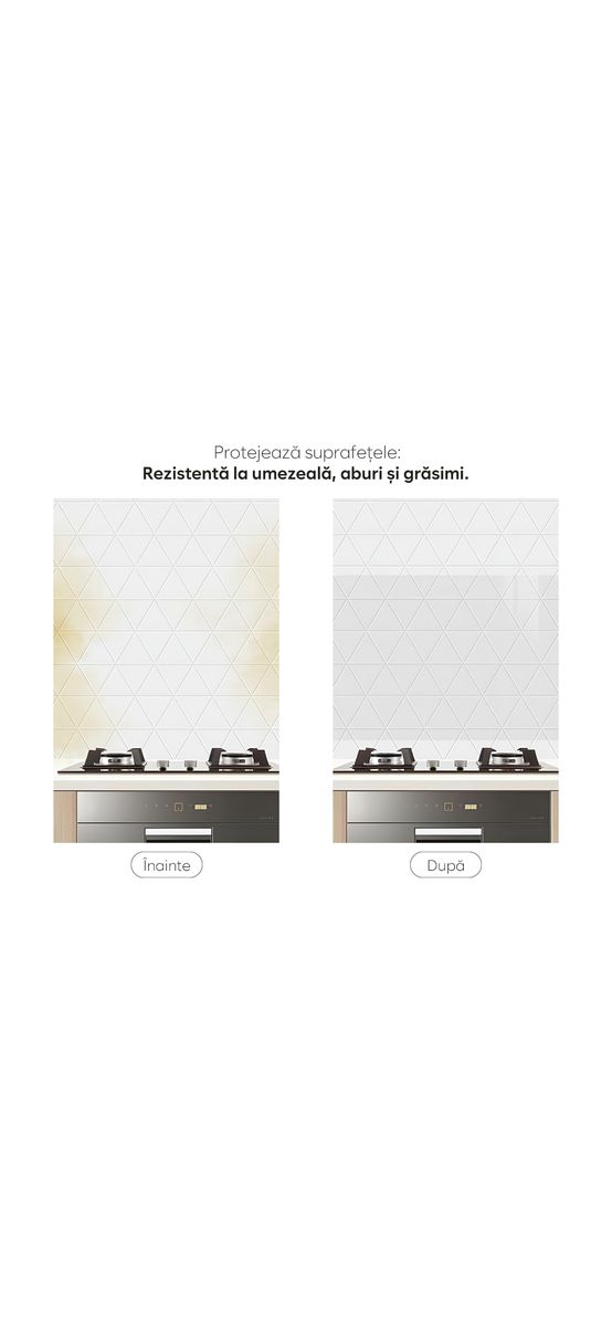 Folie de protecție autoadezivă pentru perete, transparentă și rezistentă la căldură, aspect lucios, rolă 61x100 cm, racletă inclusă