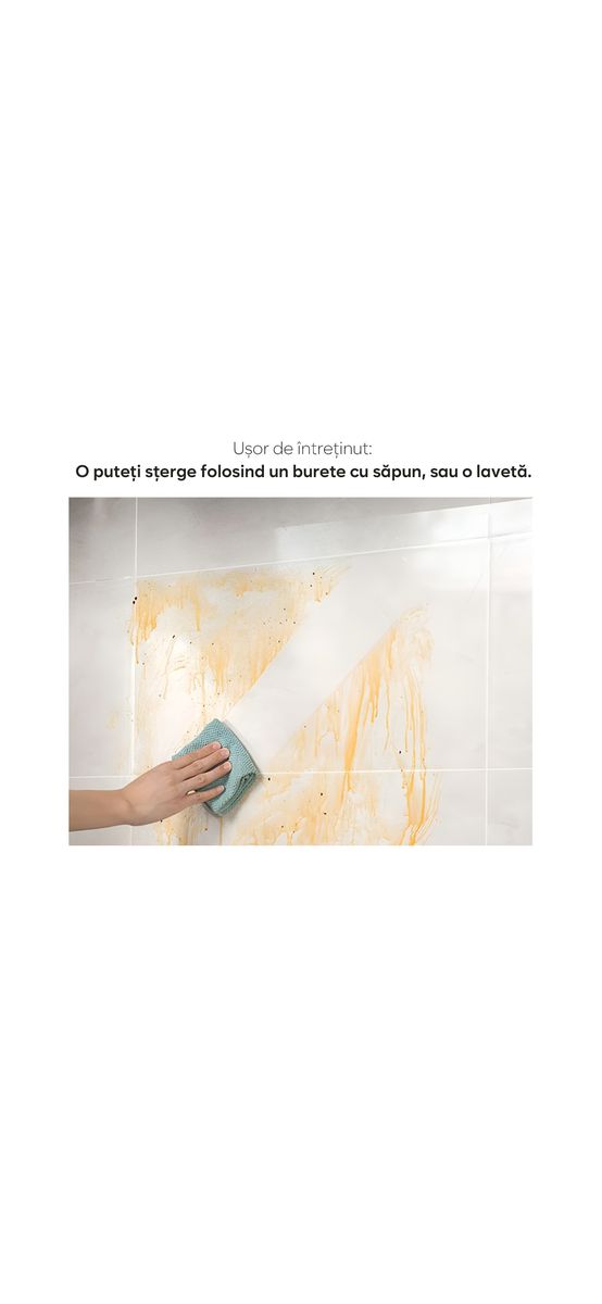 Folie de protecție autoadezivă pentru perete, transparentă și rezistentă la căldură, aspect lucios, rolă 61x100 cm, racletă inclusă