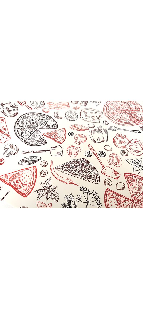 Folie protecţie sertare, model pizza, din PVC antiderapant cu grosime de 1,5 mm, material impermeabil, rolă de 50x155 cm