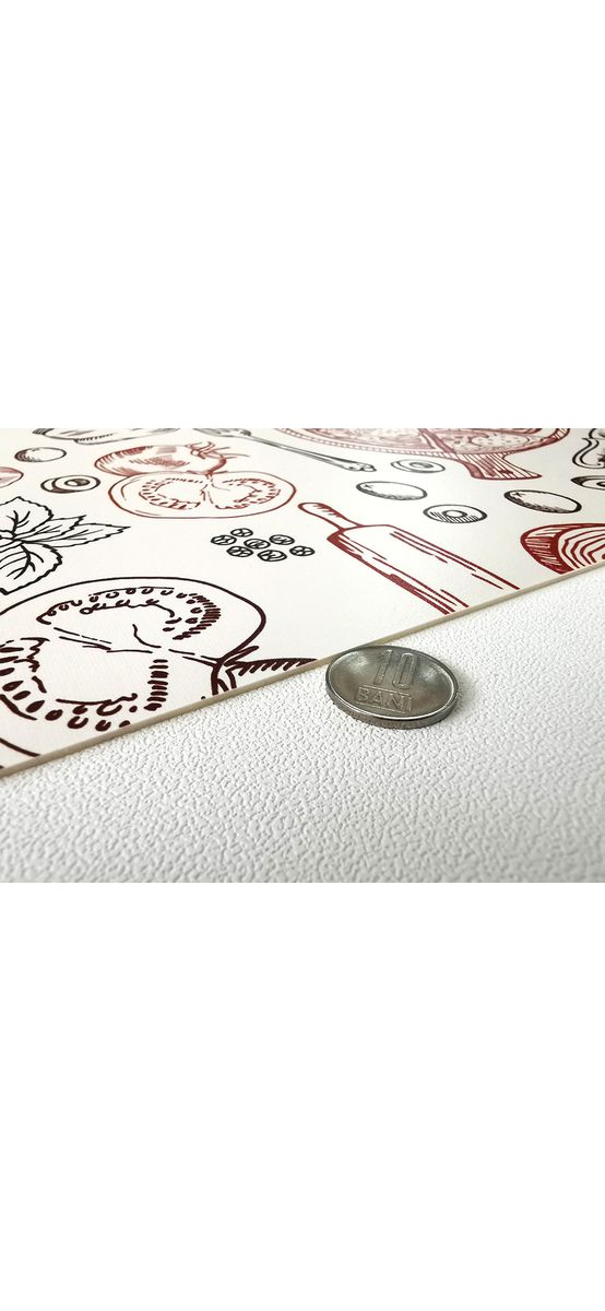 Folie protecţie sertare, model pizza, din PVC antiderapant cu grosime de 1,5 mm, material impermeabil, rolă de 50x155 cm