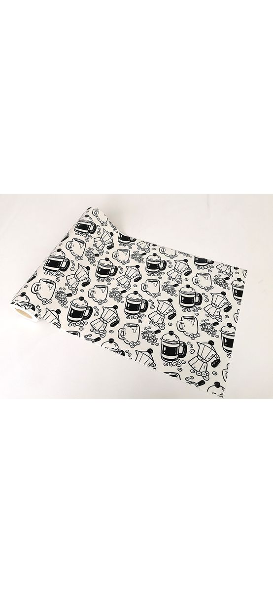 Folie protecţie sertare, model cafea arabica, din PVC antiderapant cu grosime de 1,5 mm, material impermeabil, rolă de 50x155 cm