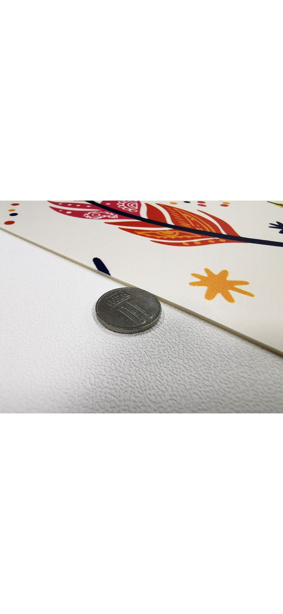 Folie protecţie sertare, model pene boho, din PVC antiderapant cu grosime de 1,5 mm, material impermeabil, rolă de 50x155 cm