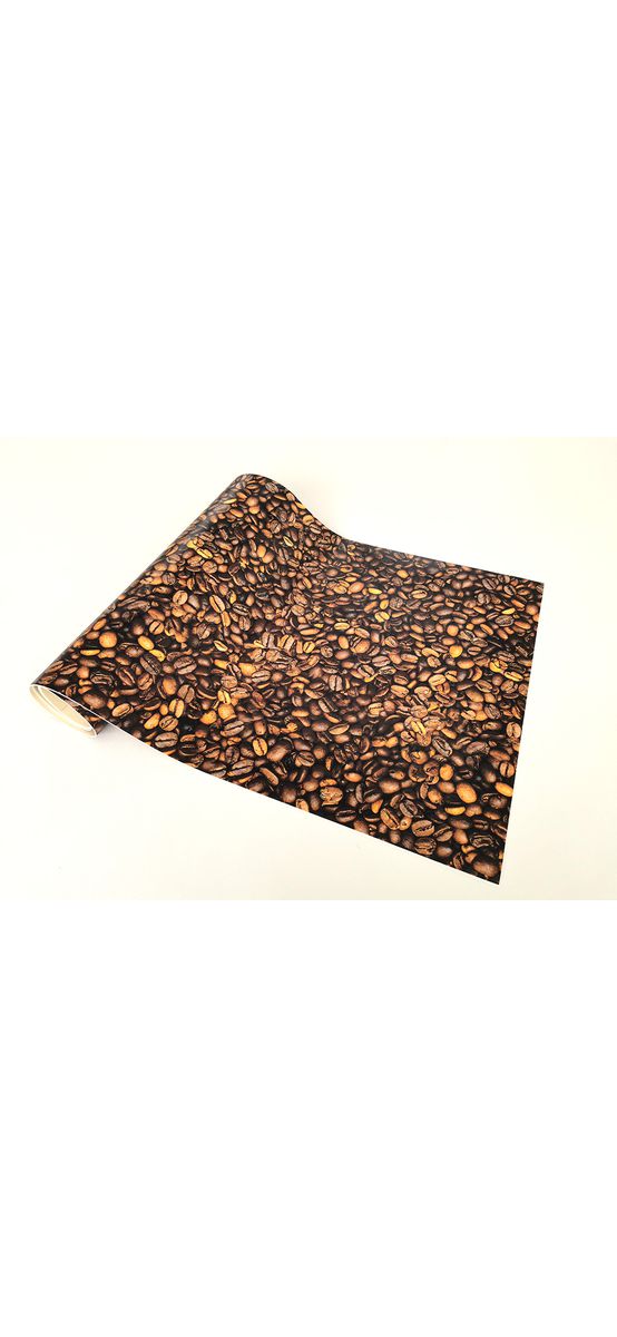 Folie protecţie sertare, model boabe de cafea, din PVC antiderapant cu grosime de 1,5 mm, material impermeabil, rolă de 50x155 cm