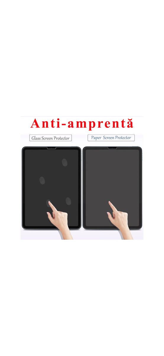Folie de protecție cu textură de hârtie, Paper Feel, antiamprentă, reduce lumina albastră, compatibila cu Ipad gen 11 2025