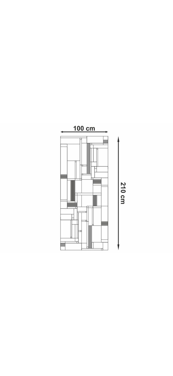 Folie geam decorativă tip vitraliu Mondrian Monocrom 100x210 cm – model geometric modern