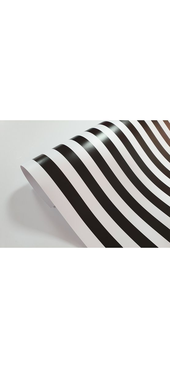 Autocolant mobilă decorativ, Folina, alb cu dungi negre, 100 cm lăţime