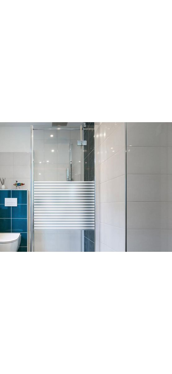 Folie geam electrostatică Linia, d-c-fix, sablare cu dungi albe, rolă de 90x150 cm