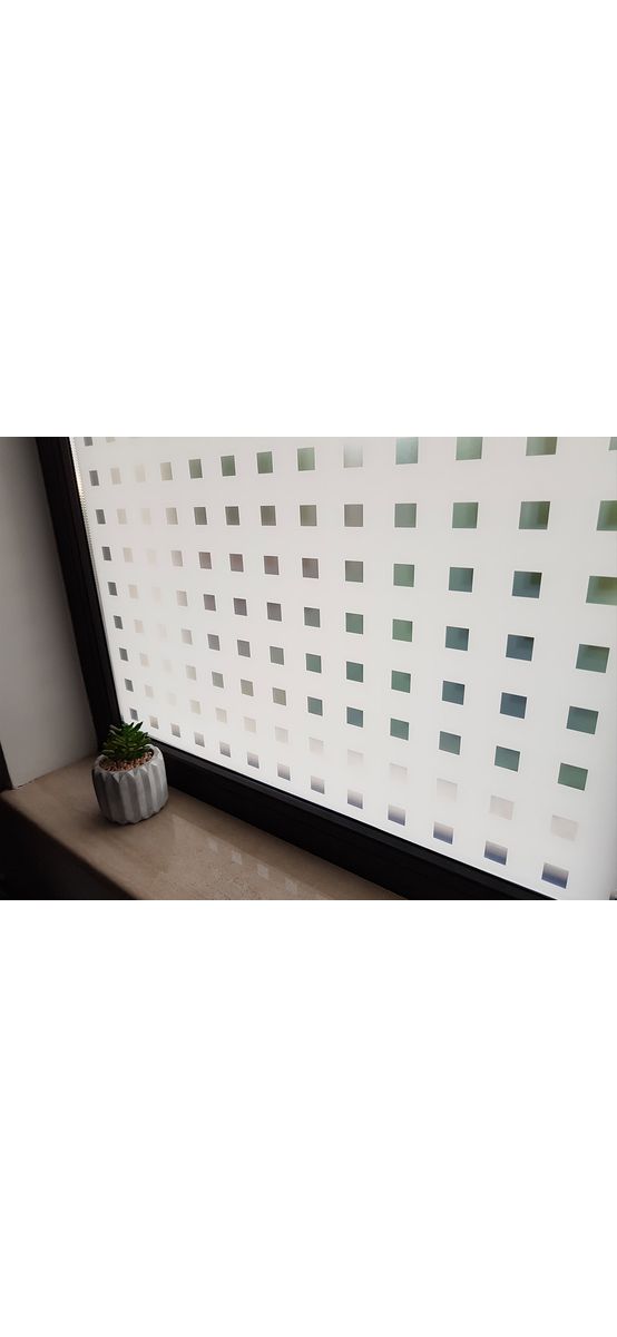 Folie geam electrostatică Caree, d-c-fix, sablare cu model pătrate, rolă de 90 x 150 cm