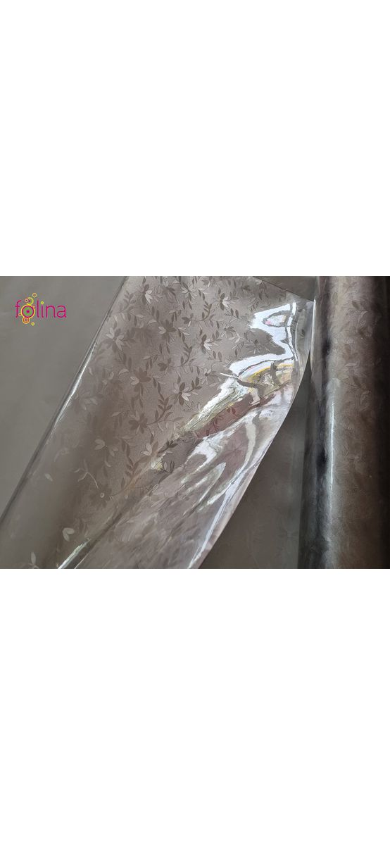 Folie protecţie blat mobilă, transparentă cu model floral, fără adeziv, 1.5 mm grosime, 100X100 cm