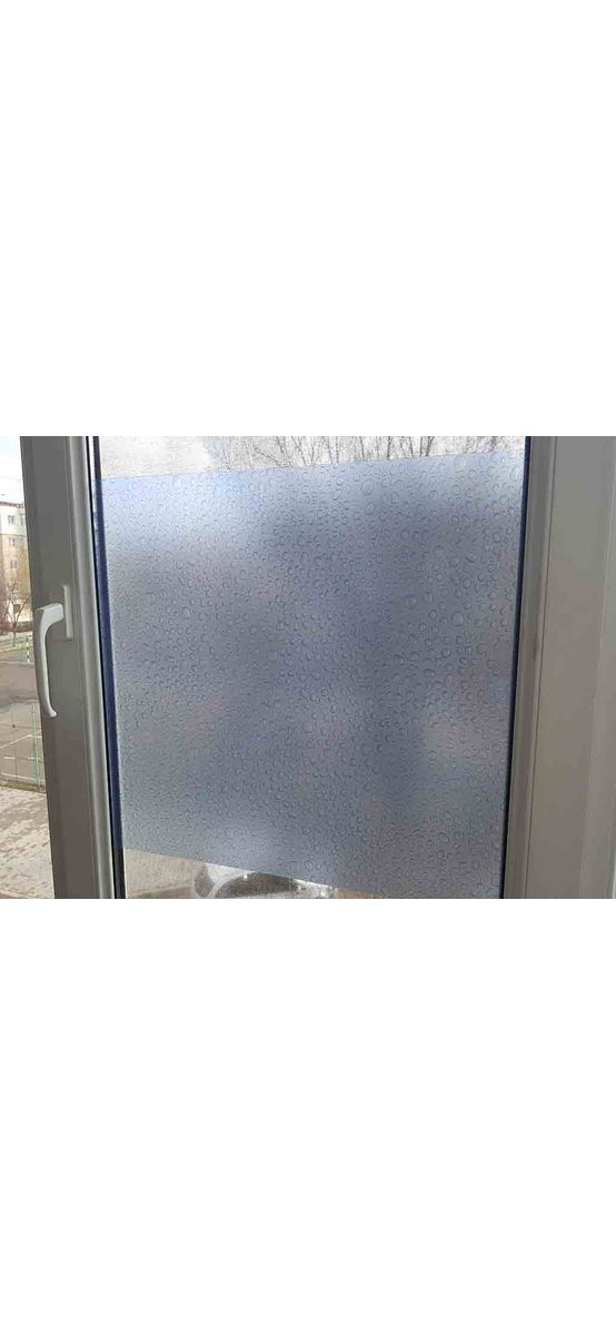 Folie cabină duş Tropfen, d-c-fix, sablare albastra cu model stropi de apă, 45x200 cm