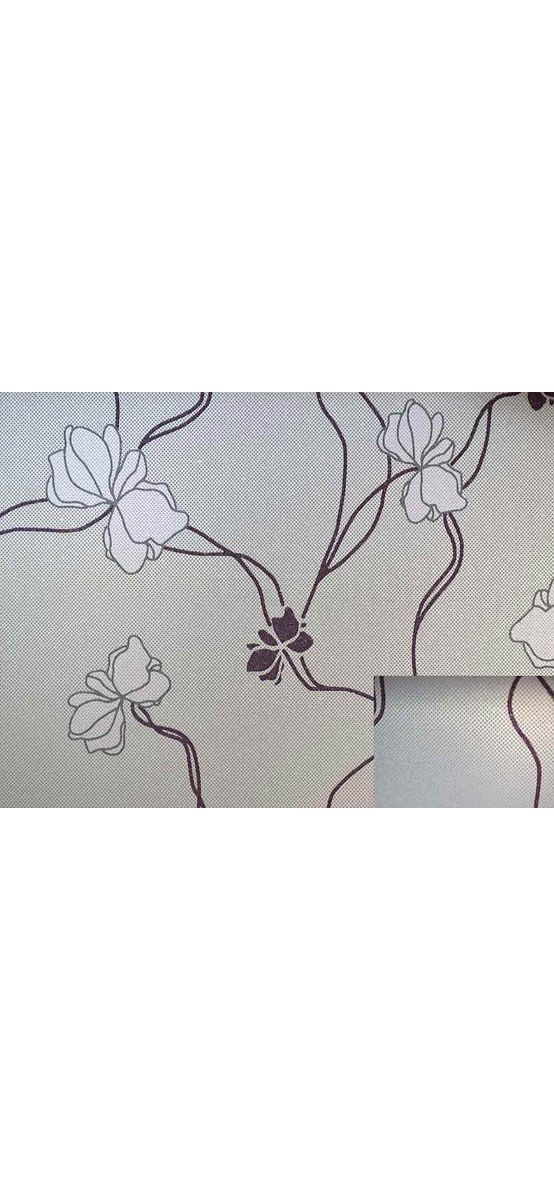 Folie geam autoadezivă Flora, Folina, imprimeu floral, mov, 90x200 cm