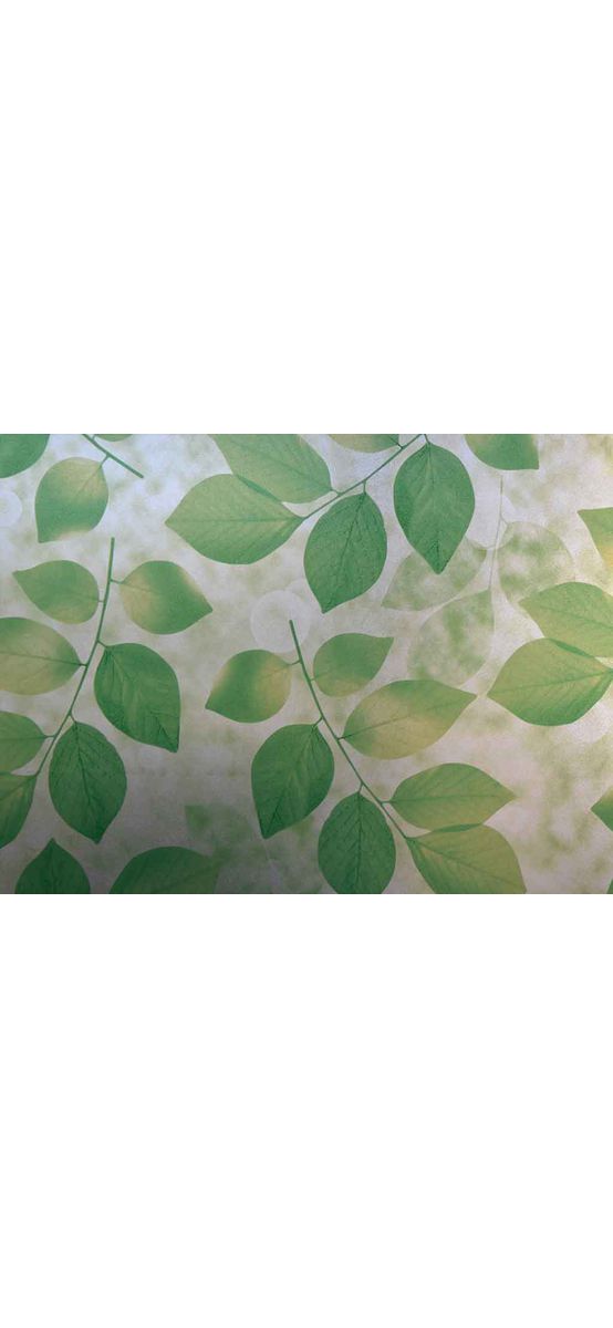 Folie geam autoadezivă Frunze, Folina, imprimeu verde, 90x280 cm