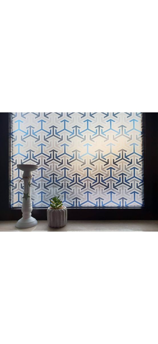 Folie geam autoadezivă Almeda, Folina, model geometric, multicolor, 100 cm lăţime