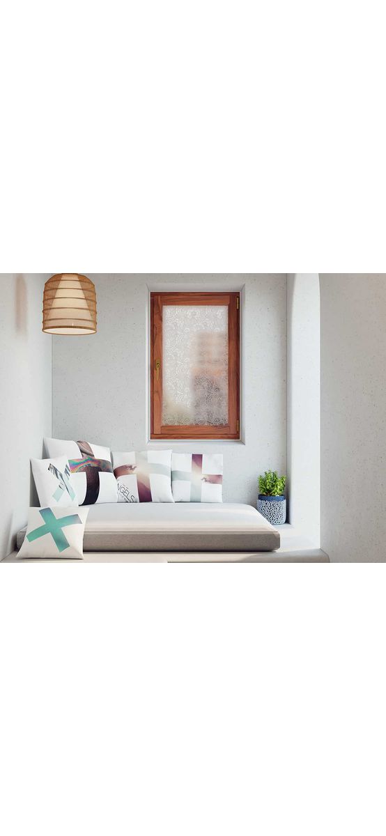 Folie geam autoadezivă Basia, Folina, model floral, 100 cm lăţime