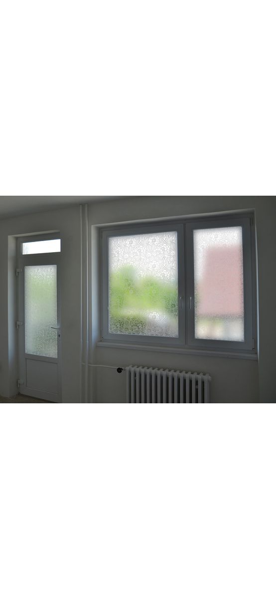 Folie geam autoadezivă Basia, Folina, model floral, 100 cm lăţime