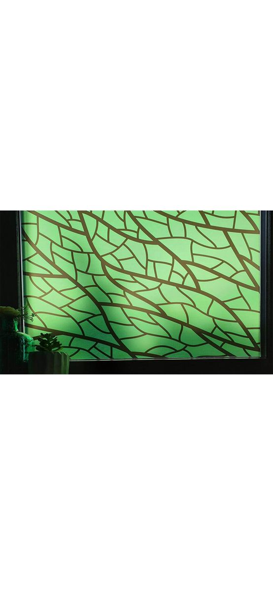 Folie geam autoadezivă Bellini, Folina, model nervuri verde si negru, 100 cm lăţime