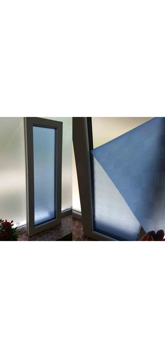 Folie geam autoadezivă Cara, Folina, sablare albastra, rola de 120x220 cm