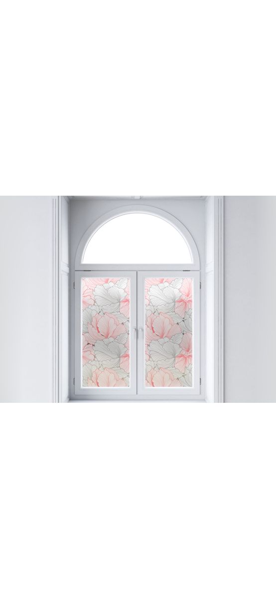 Folie geam autoadezivă Crina, Folina, model floral, 100 cm lăţime