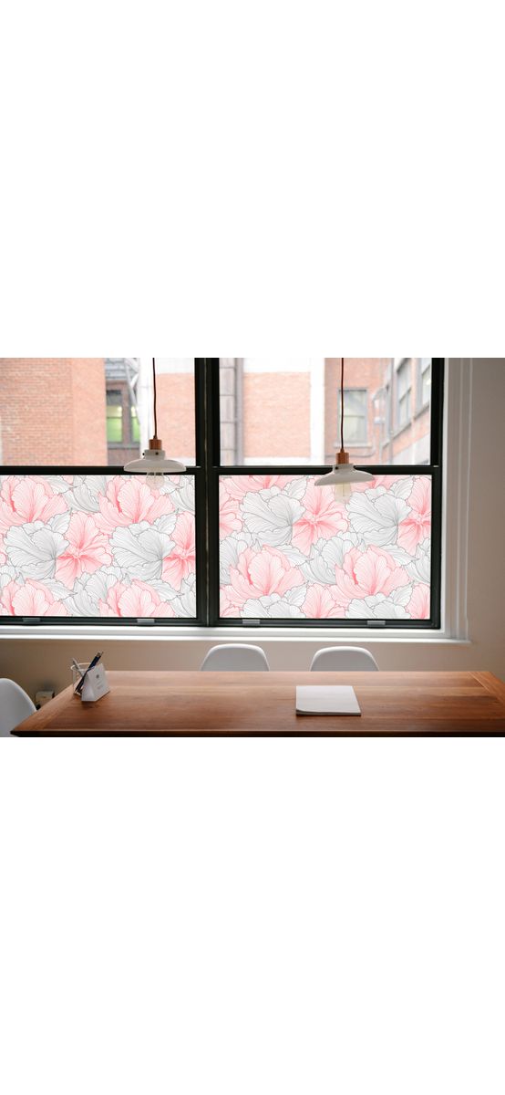 Folie geam autoadezivă Crina, Folina, model floral, 100 cm lăţime