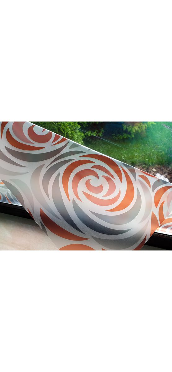 Folie geam autoadezivă Diva, Folina, model floral multicolor, 100 cm lăţime