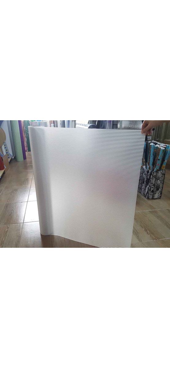 Folie geam autoadezivă Lina, Folina, imprimeu dungi albe înguste, 90x100 cm