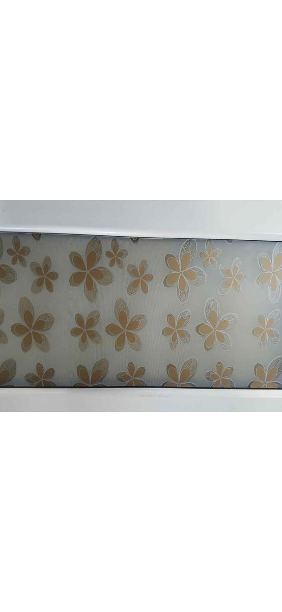 Folie geam autoadezivă Flori, Folina, imprimeu floral bej auriu, lățime 90 cm