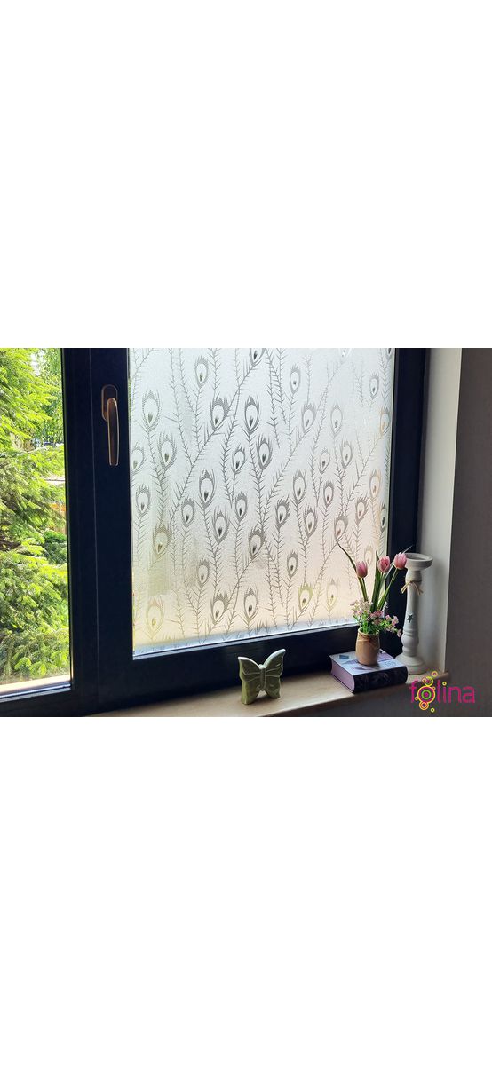 Folie geam autoadezivă, Folina, sablare cu model clasic, translucid, 120 cm lăţime