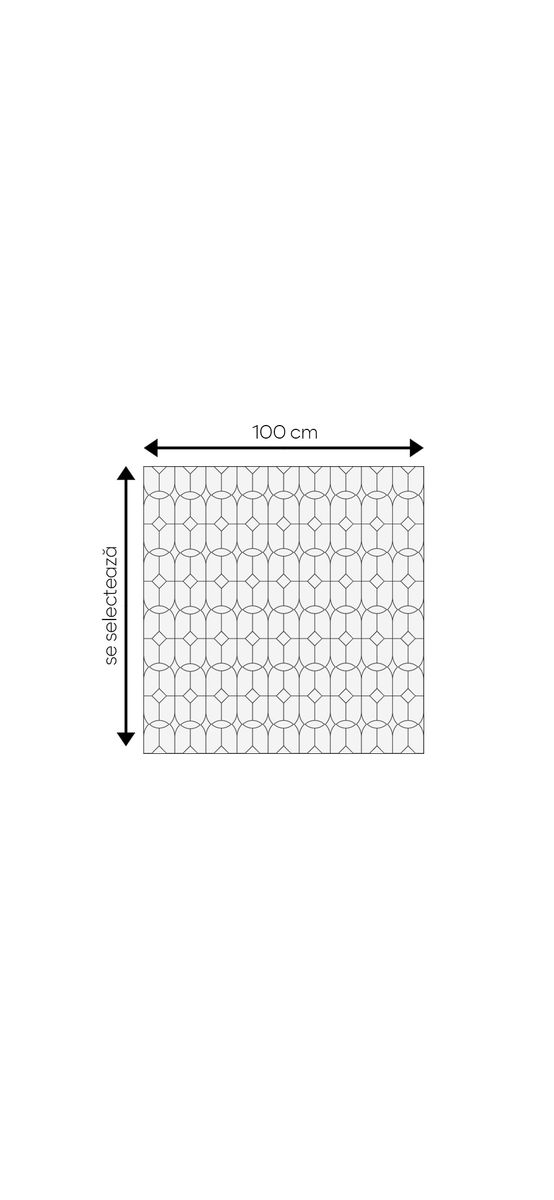 Folie geam autoadezivă, Folina, sablare cu model eclectic monocromatic, 100 cm lățime