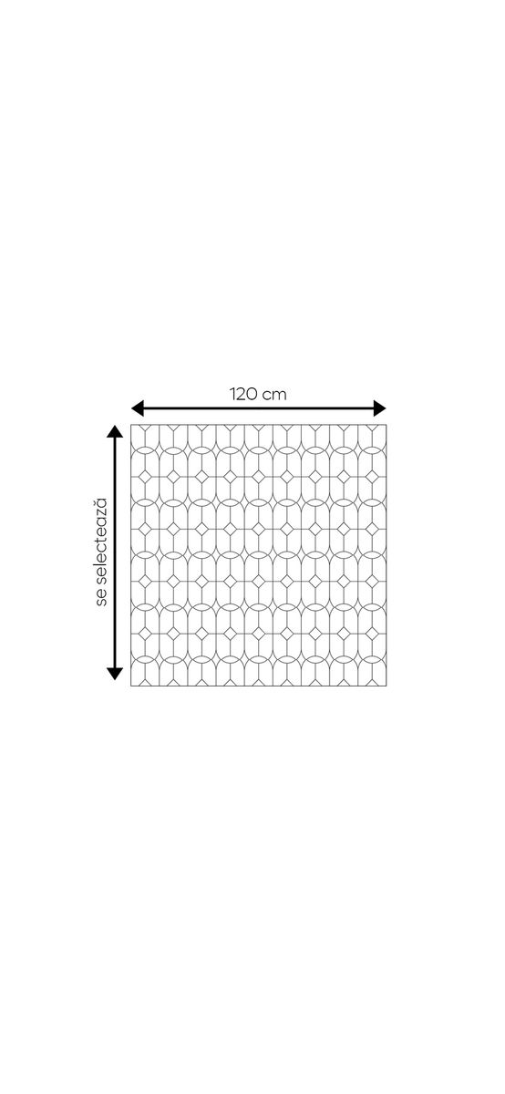 Folie geam autoadezivă, Folina, transparentă cu model eclectic monocromatic, 120 cm lățime