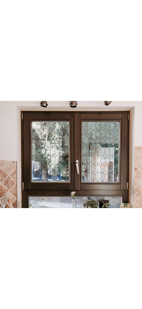 Folie geam autoadezivă, Folina, transparentă cu model eclectic monocromatic, 120 cm lățime