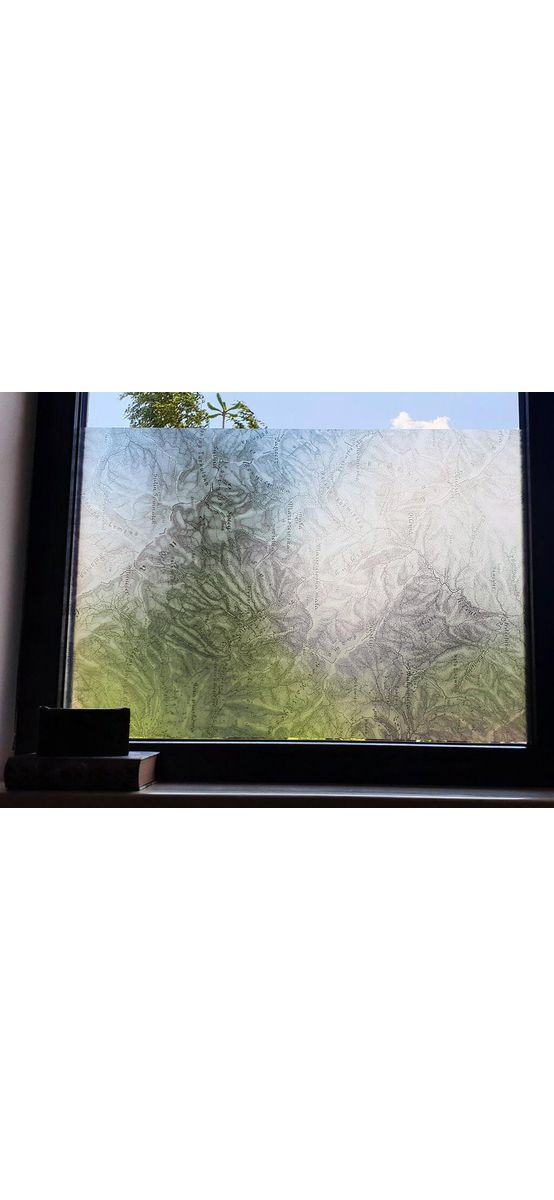 Folie geam autoadezivă Kasindorf, Folina, model harta veche, 100 cm lăţime
