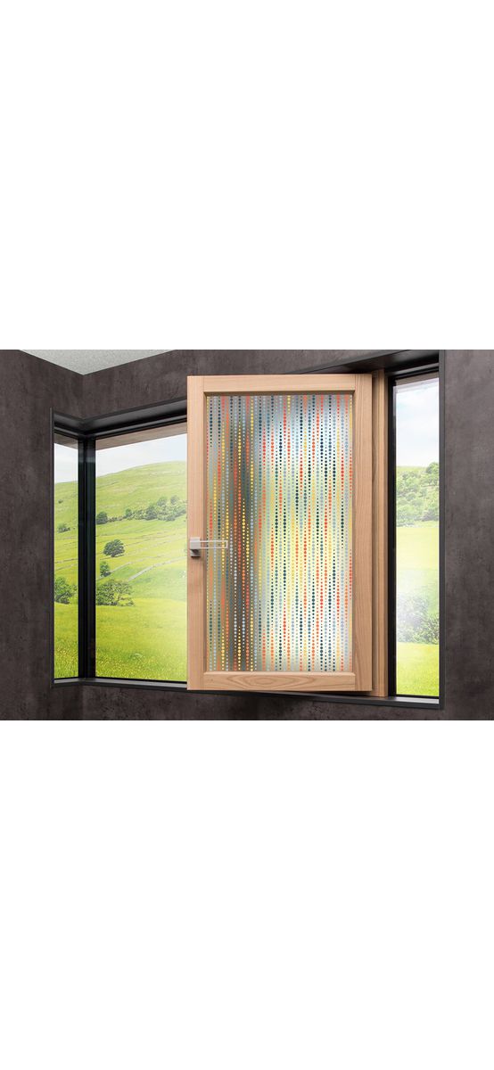 Folie geam autoadezivă Kiddy, Folina, sablare cu model multicolor, 100 cm lăţime