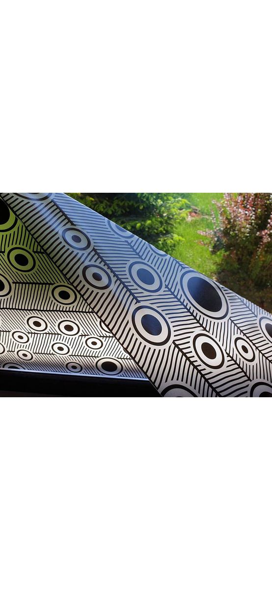 Folie geam autoadezivă Motif, Folina, sablare cu model geometric negru, 100 cm lăţime