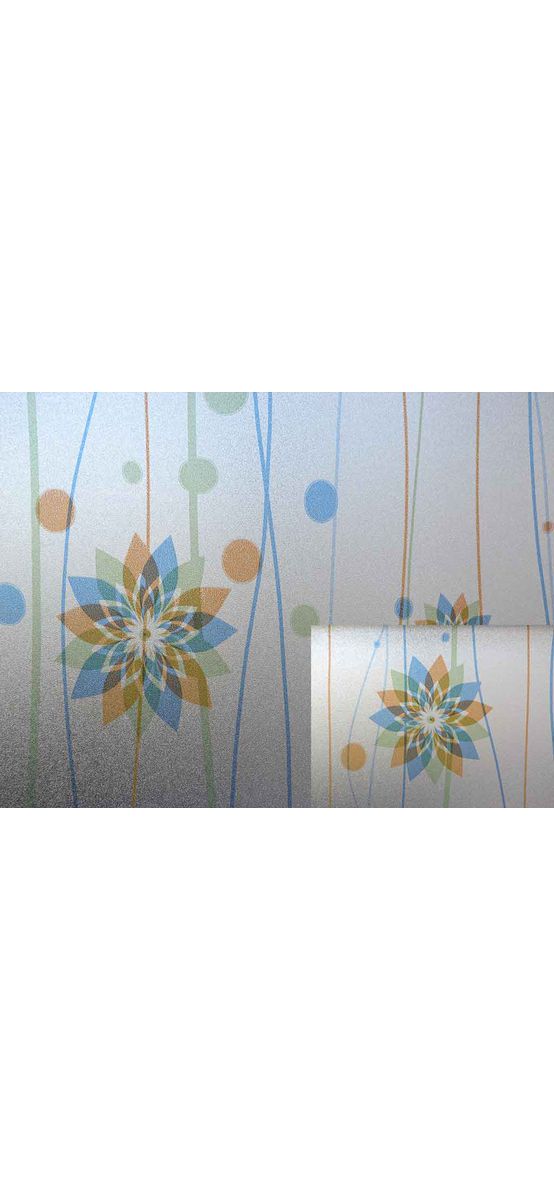 Folie geam autoadezivă Muralis, Folina, imprimeu floral, multicolor, 90x100 cm