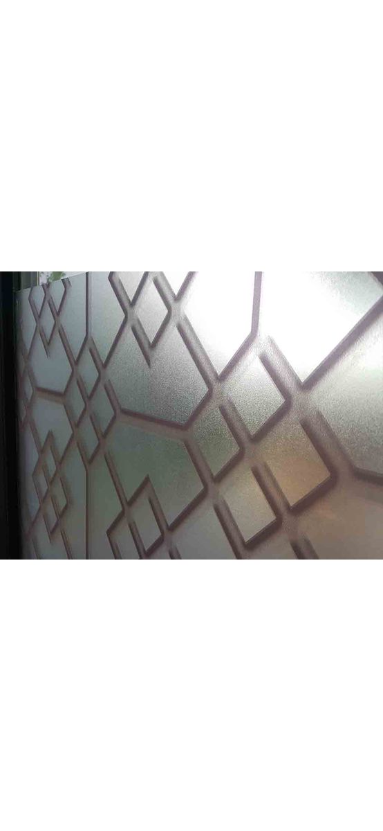 Folie geam autoadezivă Nero, Folina, imprimeu geometric, cafeniu, lățime 90 cm