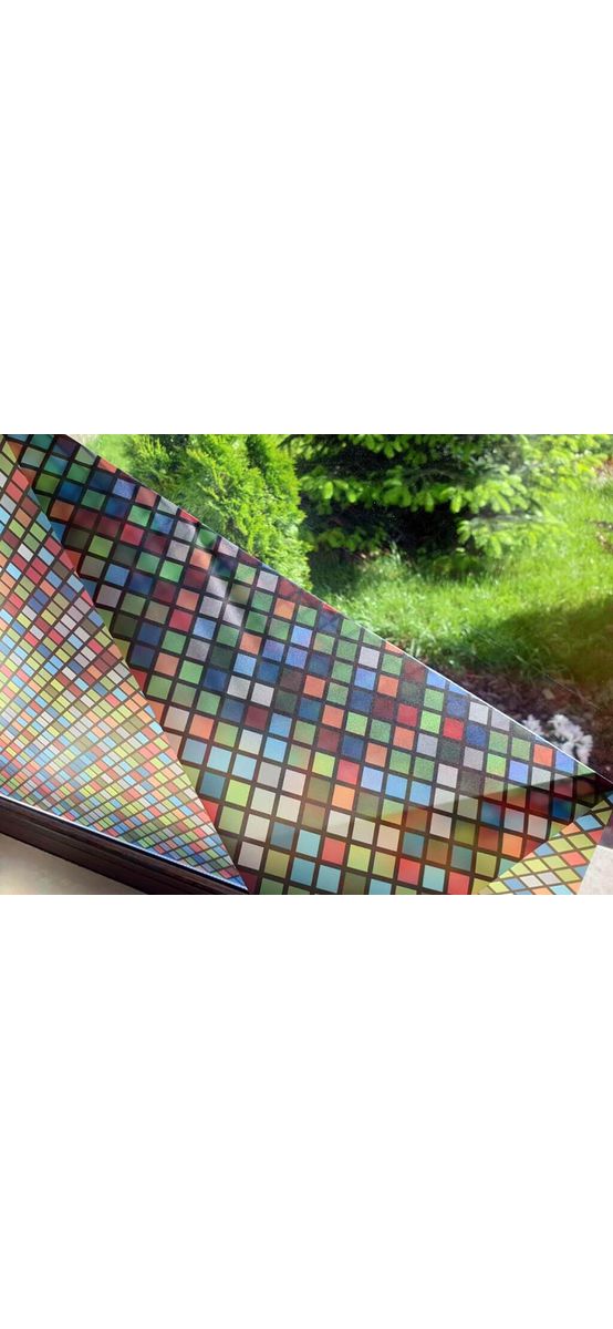 Folie geam autoadezivă Nion, Folina, sablare mozaic multicolor, 100 cm lăţime
