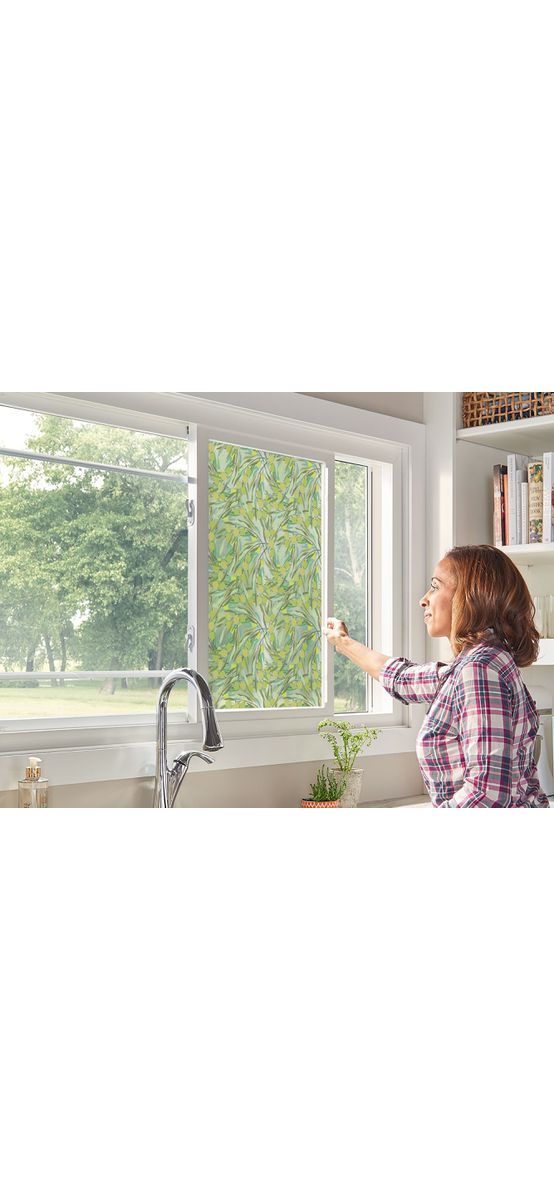 Folie geam autoadezivă Olives, Folina, model maslin verde, 100 cm lăţime
