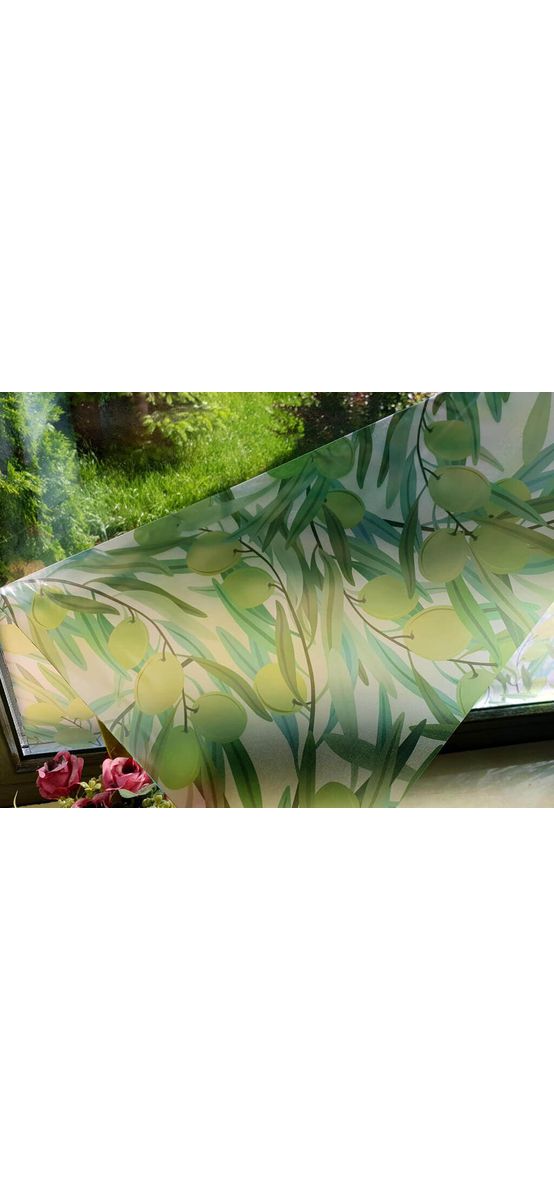 Folie geam autoadezivă Olives, Folina, model maslin verde, 100 cm lăţime